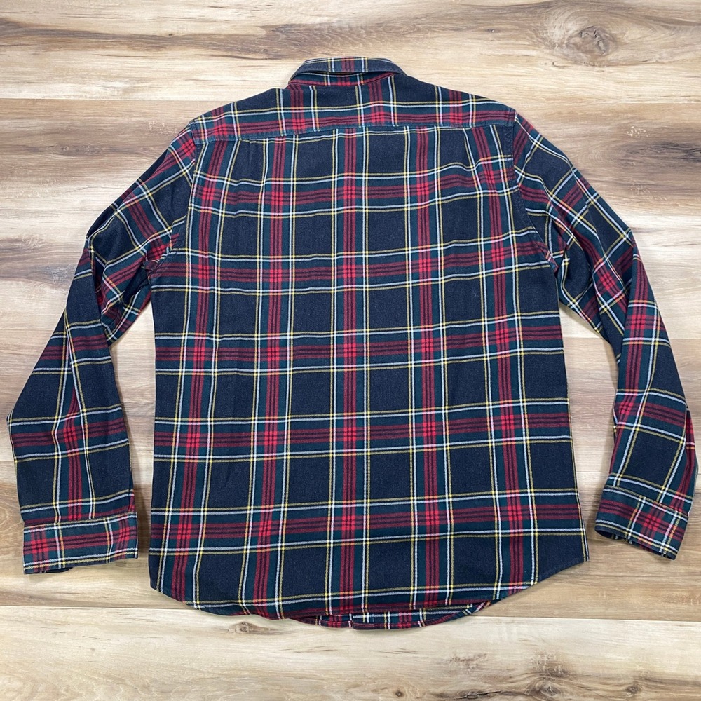 J.Crew Flannel Shirt Mens Large Slim Heritage Plaid Cotton Gray Red Classic Top - Picture 9 of 9